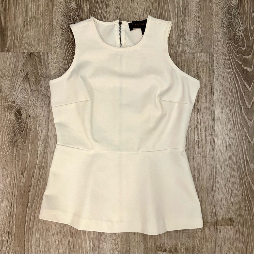 Structured Peplum Top - Cream